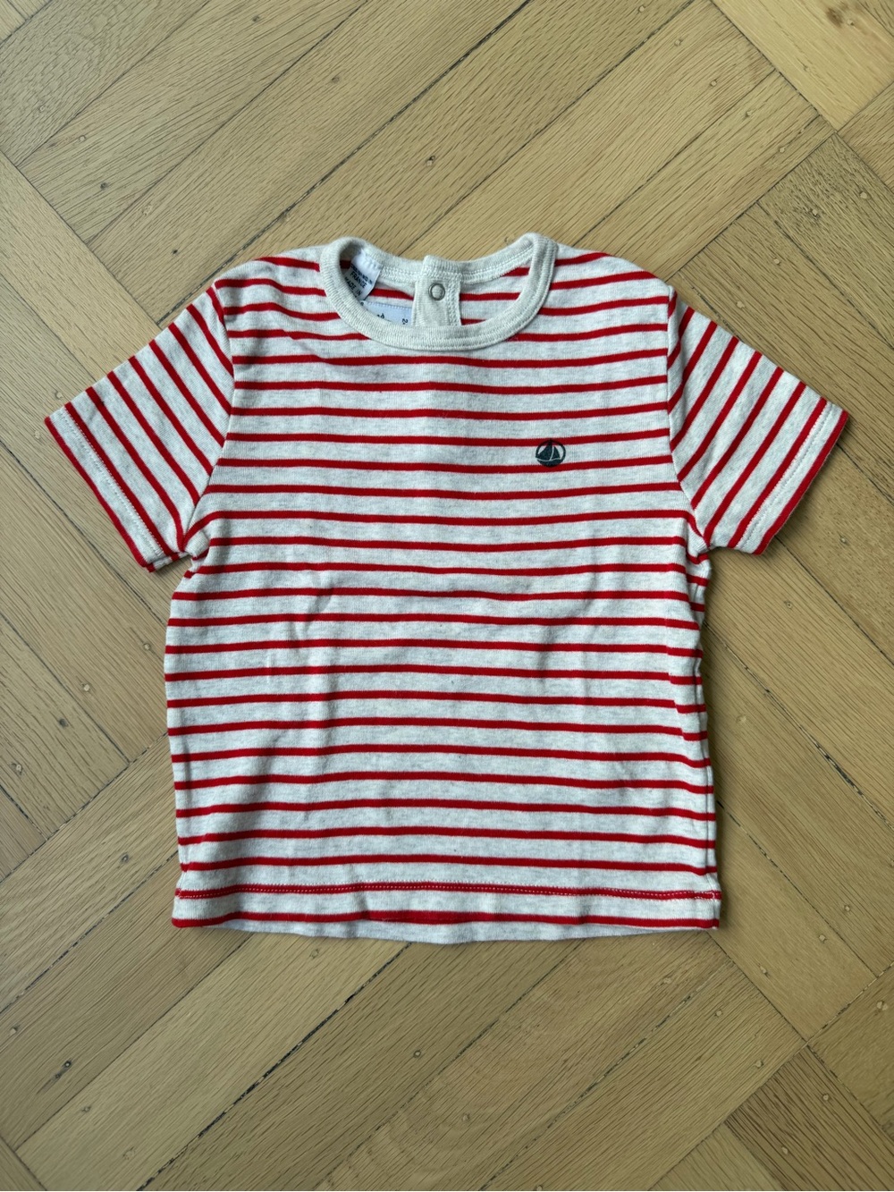 Petit Bateau Red & White Striped Short Sleeve T-shirt size 24 months / 2T